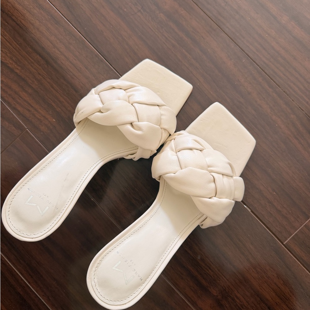 Marc Fisher White Braided Slide Sandals - Women